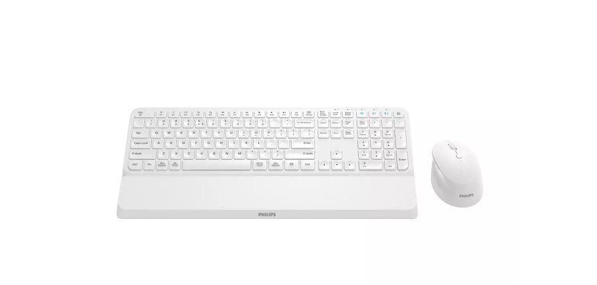 Philips 6000 series SPT6607W/16 teclado Ratón incluido Universal RF Wireless + Bluetooth QWERTY Inglés Blanco