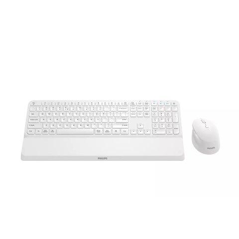 Philips 6000 series SPT6607W/16 teclado Ratón incluido Universal RF Wireless + Bluetooth QWERTY Inglés Blanco