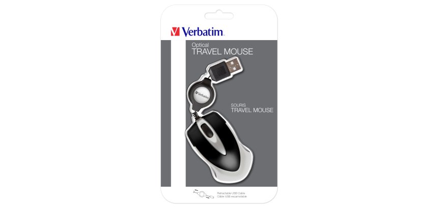 Verbatim Go Mini Optical Travel Mouse - muis - USB - zwart