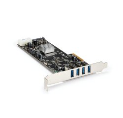 StarTech.com Adattatore scheda SuperSpeed USB 3.0 (5Gbps) con 4 porte PCI Express (PCIe) con 4 canali da 5 Gbps dedicati - UASP - Alimentazione SATA/LP4
