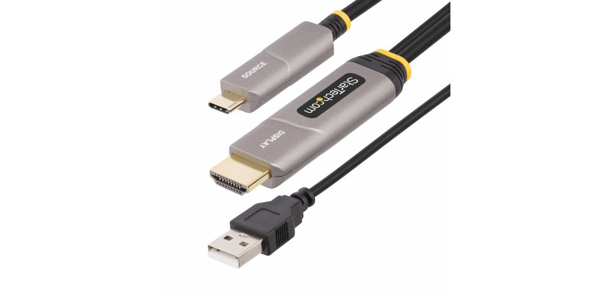StarTech.com 50ft (15.2m) USB-C to HDMI 2.0 Active Optical Cable (AOC), 4K 60Hz, CL3 Rated, Unidirectional USB Type-C to HDMI Adapter Cable