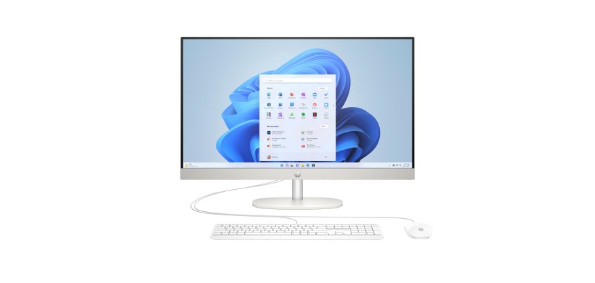 HP All-in-One 27-cr0075nf PC AMD Ryzen™ 5 7520U 68,6 cm (27") 1920 x 1080 pixels 16 Go LPDDR5-SDRAM 512 Go SSD Windows 11 Home Wi-Fi 6 (802.11ax) Blanc