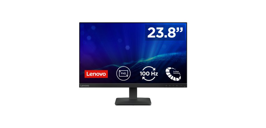 Lenovo L24-4e - Monitor 23.8" IPS Flat FHD 1920x1080 0 100Hz 4ms - 1xHDMI 1.4 + 1xVGA - Stand Tilt Cavo HDMI incluso
