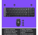 Logitech MK220 Combo Tastiera e Mouse Wireless Compatti per Windows, 2,4 GHz Wireless con Ricevitore USB Unifying, Durata Batteria di 24 Mesi, Compatibile con PC, Laptop