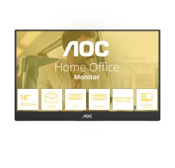 AOC 16T20E2 téléviseur et moniteur portables Moniteur portable Noir 39,6 cm (15.6") LED 1920 x 1080 pixels