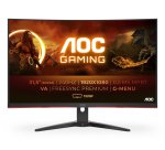 AOC G2 C32G2ZE/BK écran plat de PC 80 cm (31.5") 1920 x 1080 pixels Full HD LED Noir, Rouge