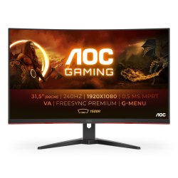 AOC G2 C32G2ZE/BK écran plat de PC 80 cm (31.5") 1920 x 1080 pixels Full HD LED Noir, Rouge