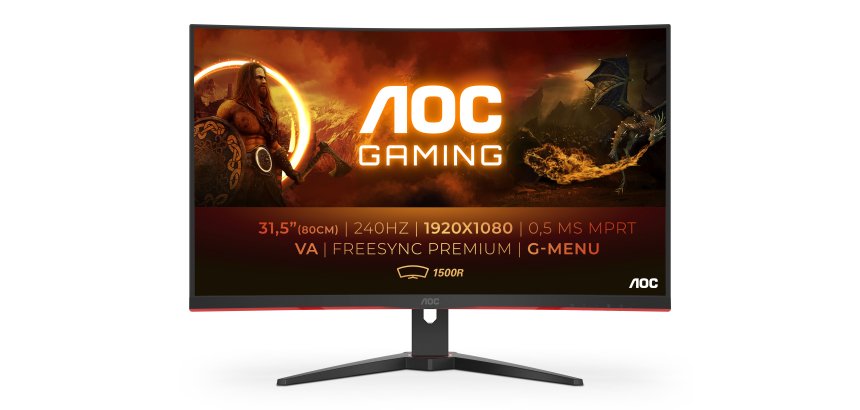 AOC G2 C32G2ZE/BK écran plat de PC 80 cm (31.5") 1920 x 1080 pixels Full HD LED Noir, Rouge