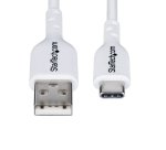 StarTech.com Cavo di Ricarica USB-A a USB-C da 2m - Cavetto di Carica Rapida USB-A a Type-C da 3A, Cavo Dati USB 2.0 rivestito in TPE - M/M - Bianco