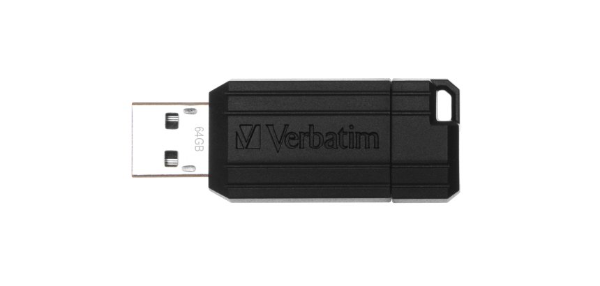 Verbatim PinStripe - Unidad USB de 64 GB - Negro