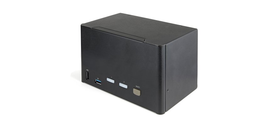 StarTech.com Switch KVM 2 Ports Quadruple Écran DisplayPort - 4K 60Hz UHD HDR - Concentrateur KVM 4K DP 1.2 avec 2 Ports USB 3.0 (5Gbps) & 4 Ports USB 2.0 HID, Audio - Commutation Raccourci Clavier - TAA