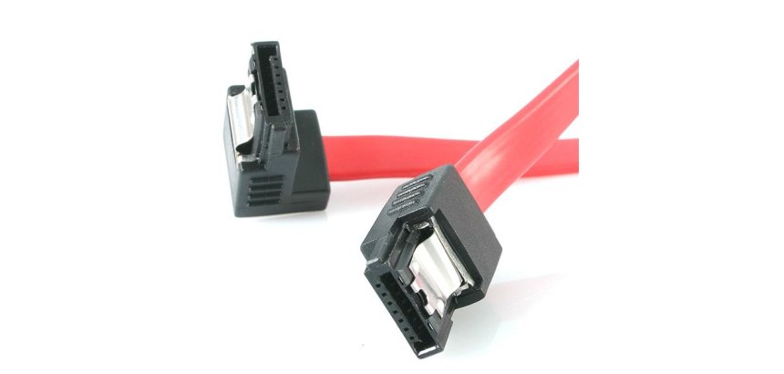 StarTech.com 12" latching sata cable - 1 Right Angle M/M câble SATA 0,3 m Rouge