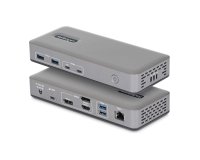 StarTech.com Station d'Accueil USB-C pour Trois Écrans, DisplayPort / HDMI, 4K 60Hz, Recharge d'Ordinateur Portable 100W, 1 GbE, Sans Pilote, Station d'Accueil Multi-Écrans pour Windows