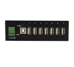 StarTech.com Hub USB 2.0 à 7 ports - Hub USB-A industriel en métal avec protection ESD et protection contre les surtensions de 350W - Montage sur rail DIN, mural ou sur bureau - Hub d'extension USB conforme TAA