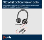 HP Poly Blackwire 8225 Stereo USB-C Headset +USB-C/A Adapter