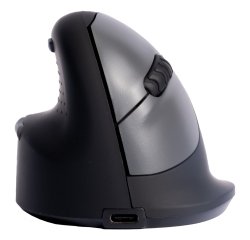 R-Go Tools Ratón ergonómico R-Go HE Break con software de pausa, mediano (tamaño de mano 165-185 mm), zurdo, bluetooth, negro