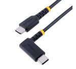 StarTech.com 30cm USB-C Laadkabel, Robuuste Haakse Fast Charge & Sync Type C Kabel, 60W (3A) PD, USB 2.0, TPE Mantel en Aramidevezels - Zwarte USB Oplaadkabel
