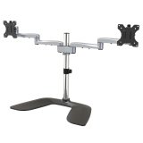 StarTech.com Support Double pour Moniteur - Support Ergonomique pour Écrans VESA Jusqu'à 32"(8kg) - Support Universel Articulé et Autoportant pour Moniteur - Hauteur Réglable - Argent