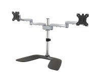 StarTech.com Support Double pour Moniteur - Support Ergonomique pour Écrans VESA Jusqu'à 32"(8kg) - Support Universel Articulé et Autoportant pour Moniteur - Hauteur Réglable - Argent