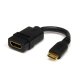 StarTech.com Adaptateur Mini HDMI vers HDMI 12,7cm - Convertisseur HDMI Haute Débit 4K - Adaptateur HDMI 4K 30Hz Ultra HD - HDMI 1.4 - Connecteurs Plaqués Or - Mini HDMI UHD 4K - Noir