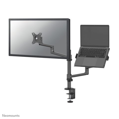 Neomounts DS20-425BL2 Brazo de monitor con soporte para portátil 17-27" - ahorro de espacio