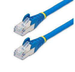 StarTech.com Ethernet-Kabel CAT6a 10m - Low Smoke Zero Halogen (LSZH) - 10 Gigabit 500MHz 100W PoE RJ45 S/FTP Patchkabel Netzwerk Snagless Blau mit Zugentlastung