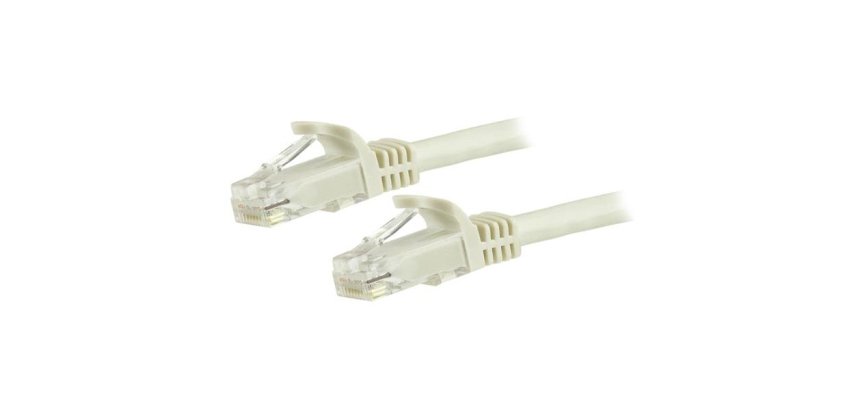 StarTech.com Câble réseau Cat6 Gigabit UTP sans crochet de 15m - Cordon Ethernet RJ45 anti-accroc - M/M - Blanc