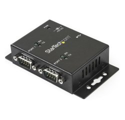 StarTech.com Hub adaptateur industriel USB vers série 2 ports à fixation murale avec clips de rail DIN