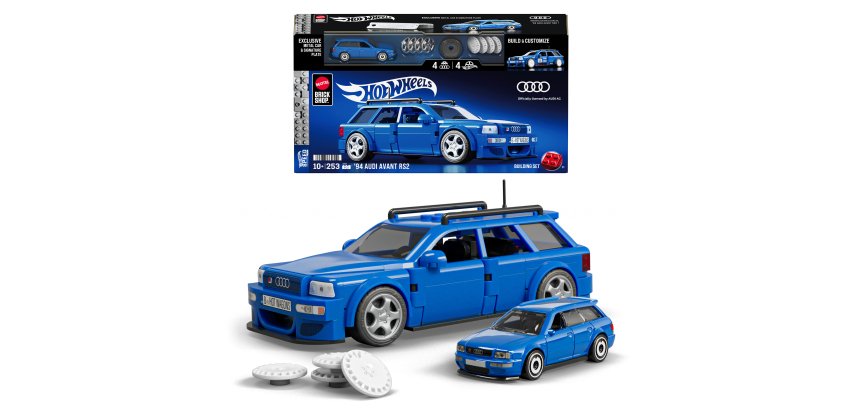 Mattel Brick Shop Hot Wheels '94 Audi Avant RS2 Building Toy Kit (253 Pieces), for Collectors