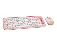 Logitech POP ICON COMBO, combinación de teclado y ratón Bluetooth, escritura cómoda, teclas y botones programables, clics discretos, Easy-Switch hasta 3 dispositivos: rosado