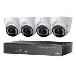 TP-Link KIT 4 VIDEOCAMERE VIGI NK4P-T4425-2T Turret 4MP Full-Color IPC e NVR 4 Canali PoE+ kit de vidéo-surveillance Avec fil 4 canaux