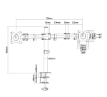 Equip Soporte articulado de sobremesa para dos monitores de 13"-27