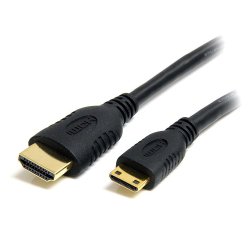 StarTech.com 1m Mini HDMI to HDMI Cable with Ethernet - 4K 30Hz High Speed Mini HDMI to HDMI Adapter Cable - Mini HDMI Type-C Device to HDMI Monitor/Display - Durable Video Converter Cord