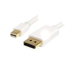 Cable Adaptador de 2m de Monitor Mini DisplayPort 1.2 Macho a DP Macho - 4k Blanco