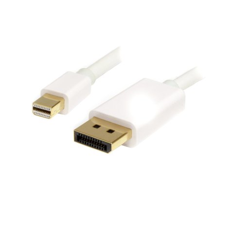 Cable Adaptador de 2m de Monitor Mini DisplayPort 1.2 Macho a DP Macho - 4k Blanco