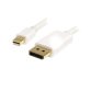 Cable Adaptador de 2m de Monitor Mini DisplayPort 1.2 Macho a DP Macho - 4k Blanco