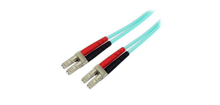 StarTech.com Câble Fibre Optique Multimode de 10m LC/UPC à LC/UPC OM3, Fibre Zipcord Full Duplex 50/125µm, Réseaux 100G, LOMMF/VCSEL, <0.3dB Faible Perte d'Insertion, Cordon Patch Fibre LSZH