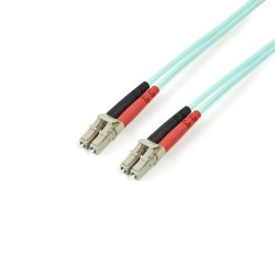 StarTech.com Câble Fibre Optique Multimode de 3m LC/UPC à LC/UPC OM4, Fibre Zipcord 50/125µm LOMMF/VCSEL, Réseaux 100G, Faible Perte d'Insertion, Cordon de Raccordement Fibre LSZH