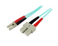 StarTech.com Cable de 2m de Fibra Óptica Multimodo OM3 LC a SC UPC - Full Duplex 50/125µm - para Redes de 100G - LOMMF/VCSEL - Pérdida Baja al Insertar <0.3dB - Cable LSZH
