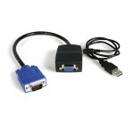 Duplicador Divisor de Vídeo VGA 2 puertos Compacto Alimentado por USB - Cable Splitter
