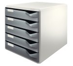 Module de classement, 5 tiroirs, gris-clair/gris-foncé