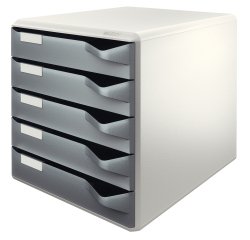 Module de classement, 5 tiroirs, gris-clair/gris-foncé