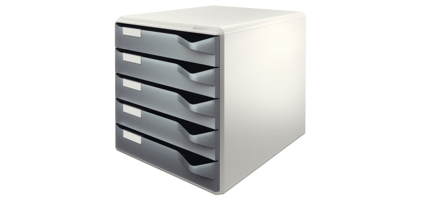 Module de classement, 5 tiroirs, gris-clair/gris-foncé