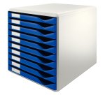 Module de classement formulaires,10 tiroirs,gris/bleu