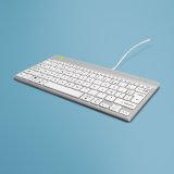 R-Go Tools Clavier ergonomique R-Go Compact Break, clavier compact avec logiciel de pause,AZERTY (FR), Filaire, blanc