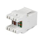 StarTech.com Jack Conector de Pared Módulo Keystone RJ45 Hembra Cat6 de Red 180º - Blanco - Tipo 110