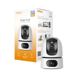 Imou Ranger DUAL 6MP. Telecamera da interno a doppia ottica (3MP+3MP), motorizzata, sirena integrata e faretto, rilevamento suoni anomali/umano/animale, smart tracking, funzione privacy, visione notturna, comunicazione bidirezionale, Wi-fi 2.4Ghz, registr