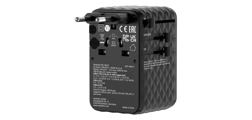 Verbatim 30191 oplader voor mobiele apparatuur Universeel Zwart AC Snel opladen Binnen