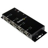 StarTech.com 4-poort USB naar DB9 RS232 Seriële Adapter Hub – Industrieel DIN-rail en Wandmontage