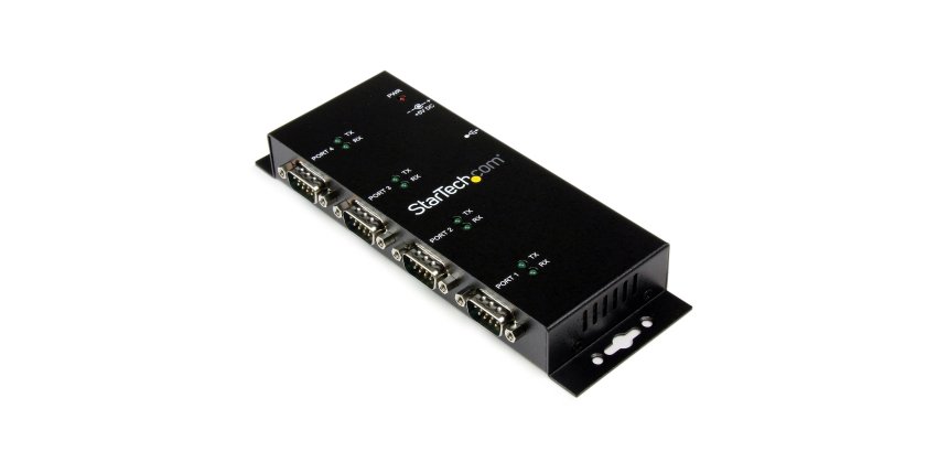 StarTech.com Hub adaptateur USB vers série DB9 RS232 4 ports – Montage sur rail DIN industriel et mural